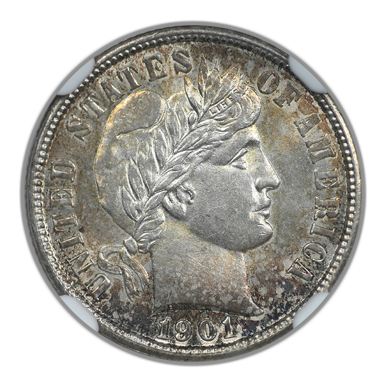 1901 Barber Dime 10C NGC MS64