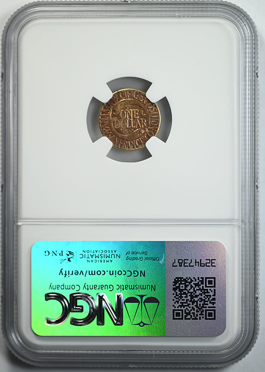 1915-S Panama-Pacific Classic Commemorative Gold Dollar G$1 NGC VF30 - NICE COLOR! Reverse Slab