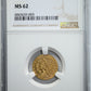 1909 Indian Head Gold Quarter Eagle $2.50 NGC MS62 Obverse Slab