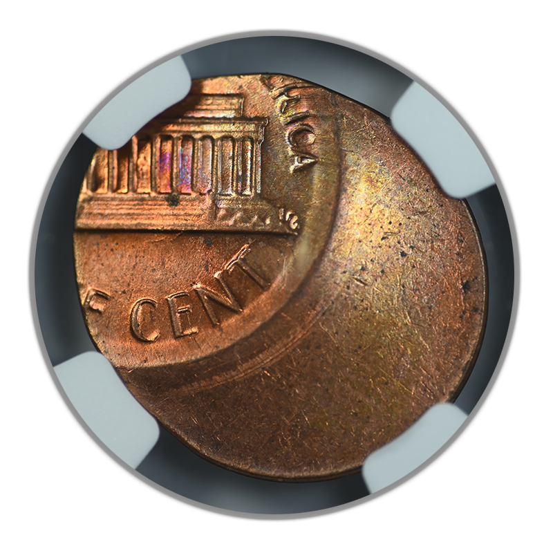 1982 Lincoln Memorial Cent 1C NGC Mint Error MS64RB - Struck 55% Off Center