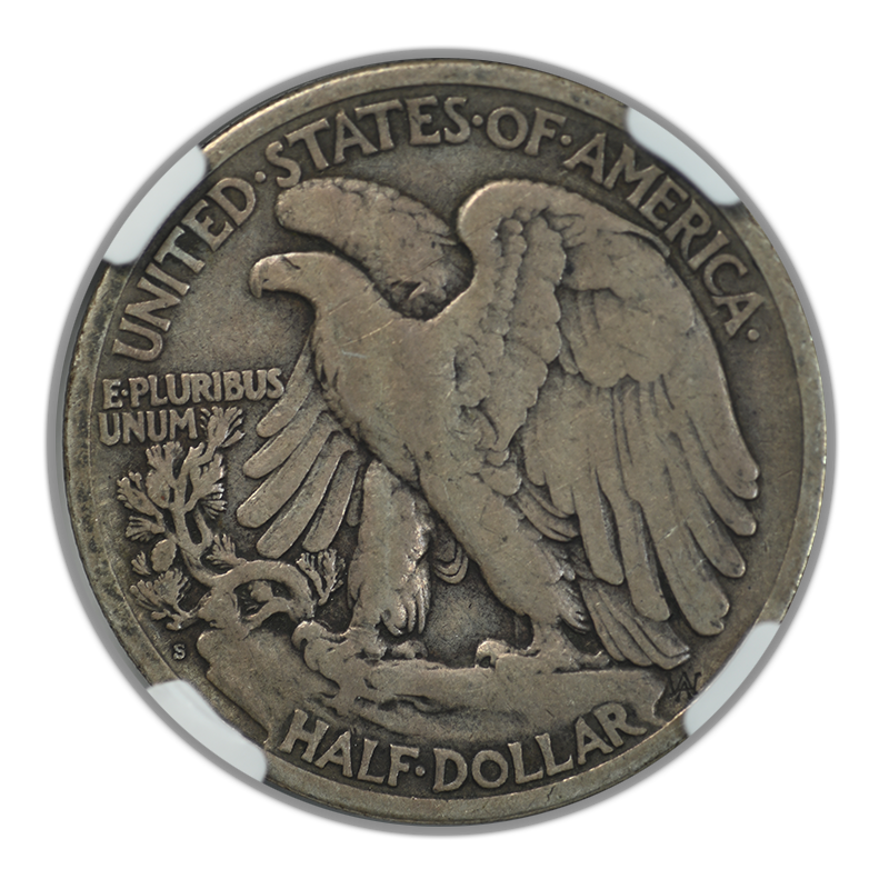 1921-S Walking Liberty Half Dollar 50C NGC F15 Reverse