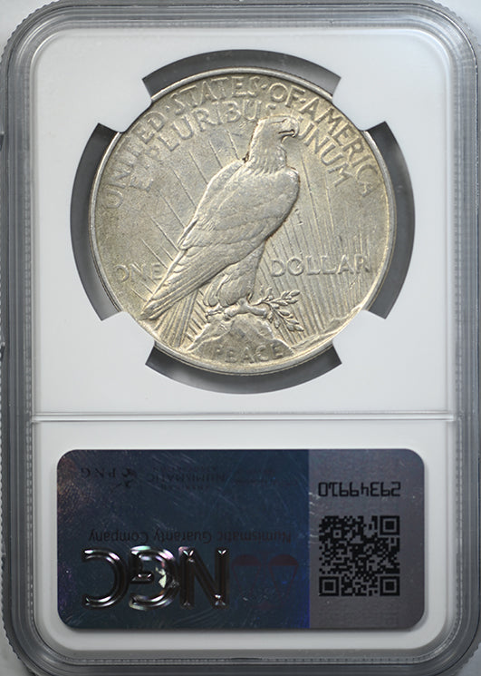 1922 Peace Dollar $1 NGC AU50 - Mint Error Obverse Struck Thru Reverse Slab
