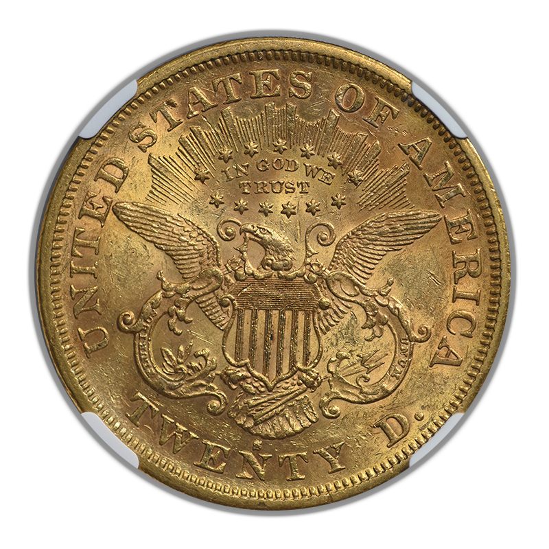 1872-S Liberty Head Gold Double Eagle $20 NGC AU55 Reverse