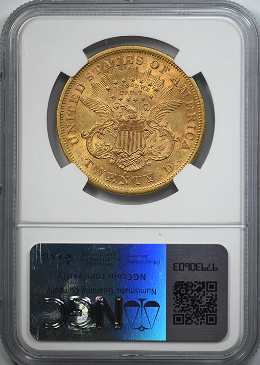 1872-S Liberty Head Gold Double Eagle $20 NGC AU55 Reverse Slab