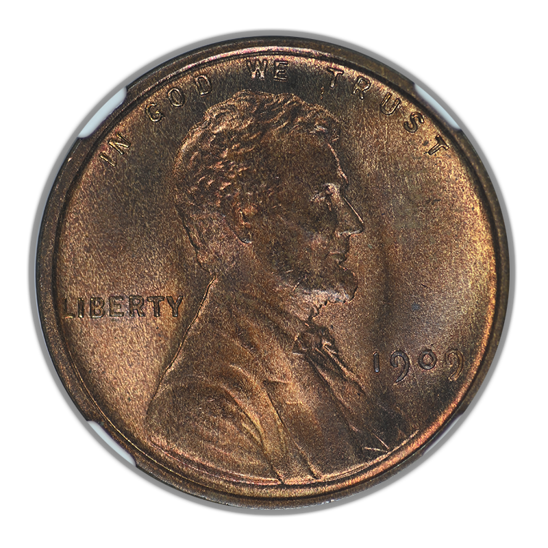 1909 VDB Lincoln Wheat Cent 1C NGC MS66RB Obverse