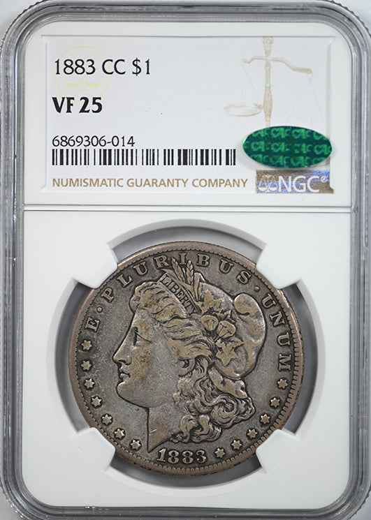1883-CC Morgan Dollar $1 NGC VF25 CAC