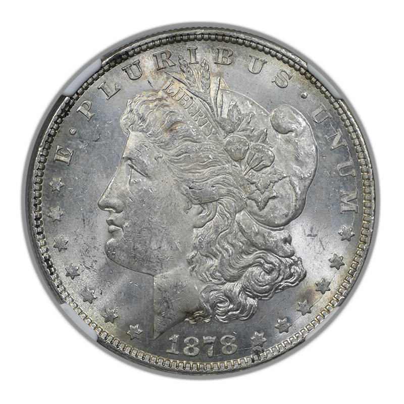 1878 8TF Morgan Dollar $1 NGC MS62 Obverse