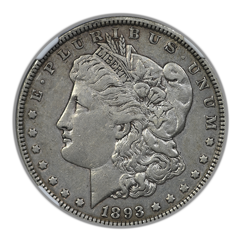 1893 Morgan Dollar $1 NGC VF35 Obverse