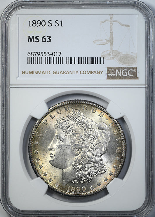 1890-S Morgan Dollar $1 NGC MS63 Obverse Slab