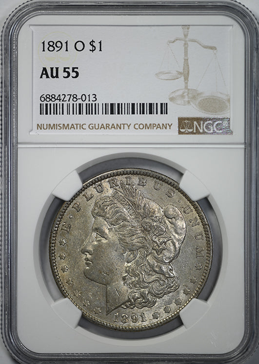 1891-O Morgan Dollar $1 NGC AU55 Obverse Slab