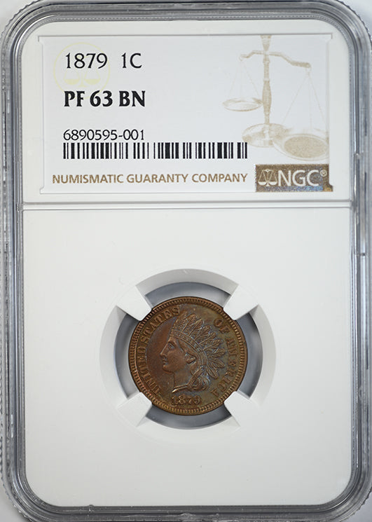 1879 Proof Indian Head Cent 1C NGC PF63BN Obverse Slab