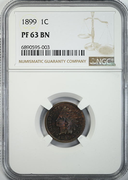 1899 Proof Indian Head Cent 1C NGC PF63BN Obverse Slab