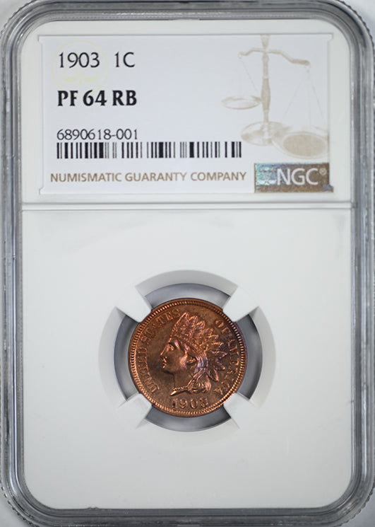 1903 Proof Indian Head Cent 1C NGC PF64RB Obverse Slab