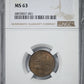 1857 Flying Eagle Cent 1C NGC MS63
