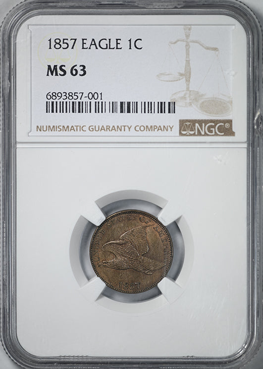 1857 Flying Eagle Cent 1C NGC MS63