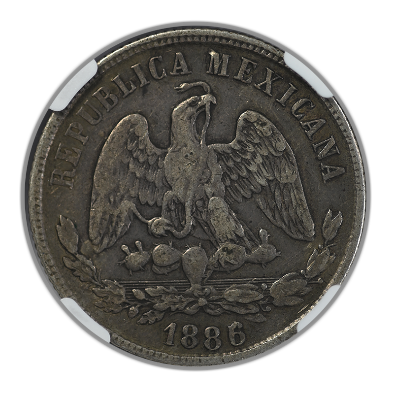 1886 GO R Mexico 50C Centavos NGC VF35 Reverse