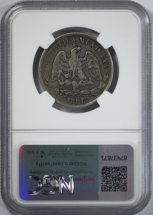 1886 GO R Mexico 50C Centavos NGC VF35 Reverse Slab