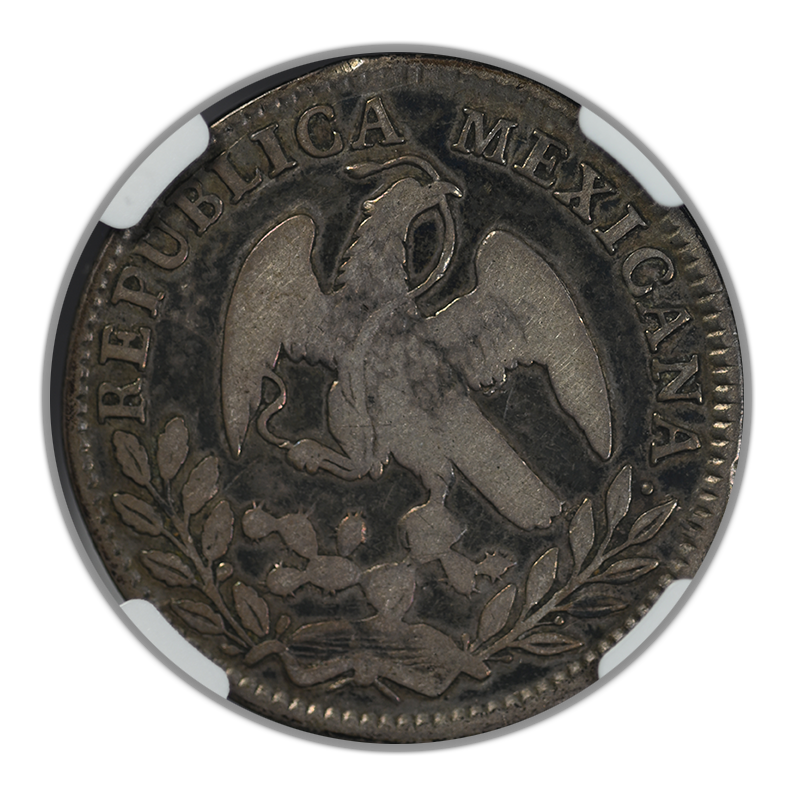 1859 MO FH Mexico 2R Reales NGC VF20 Reverse