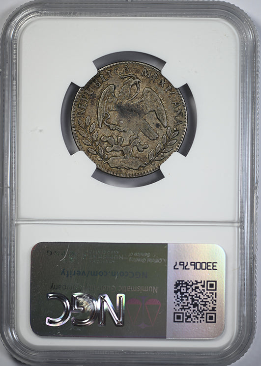 1859 GO PF Mexico 2R Reales NGC XF40 Reverse Slab