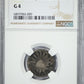 1827 GO MJ Mexico Real NGC G4 Obverse Slab