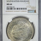 1950 Mo Southeastern Railroad Mexico 5 Silver Peso S5P NGC MS64 Obverse Slab