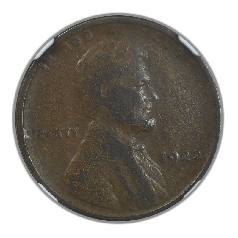 1922 No D Lincoln Wheat Cent 1C NGC VF20BN CAC - Strong Reverse