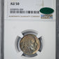 1914-D Buffalo Nickel 5C NGC AU50 CAC - TONED!