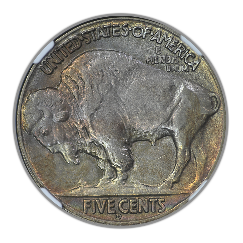 1914-D Buffalo Nickel 5C NGC AU50 CAC - TONED!