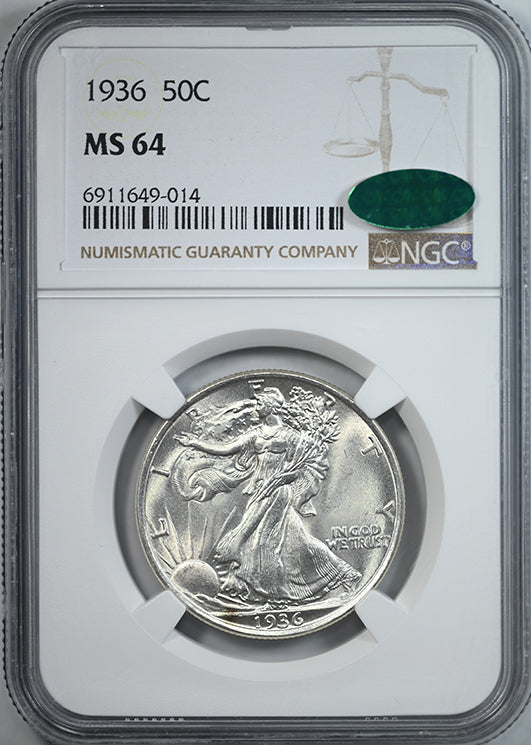1936 Walking Liberty Half Dollar 50C NGC MS64 CAC
