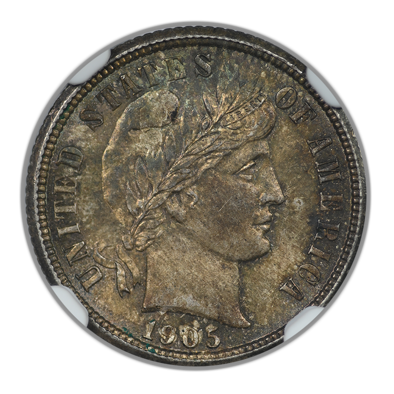 1905-O Barber Dime 10C NGC MS64