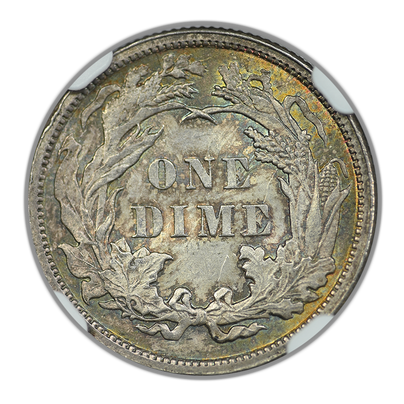 1891 Liberty Seated Dime 10C NGC MS64 - TONED!