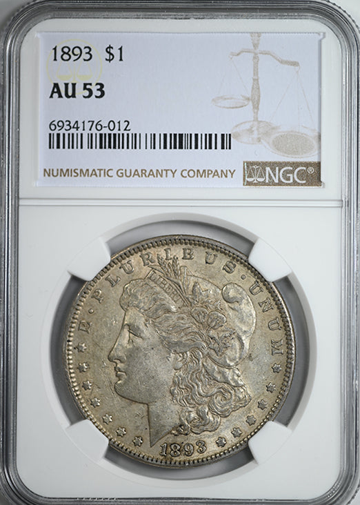 1893 Morgan Dollar $1 NGC AU53