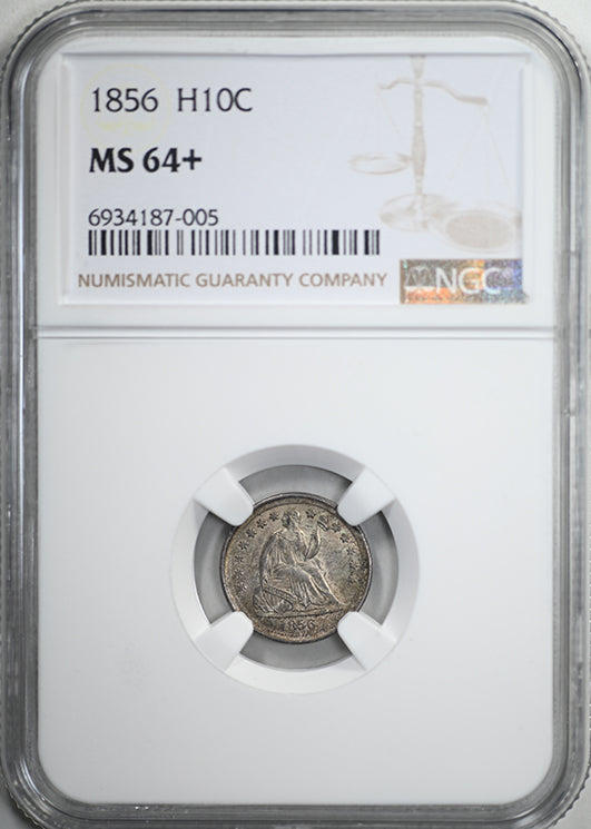 1856 Liberty Seated Half Dime H10C NGC MS64+