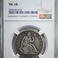 1875-CC Liberty Seated Half Dollar 50C NGC VG10