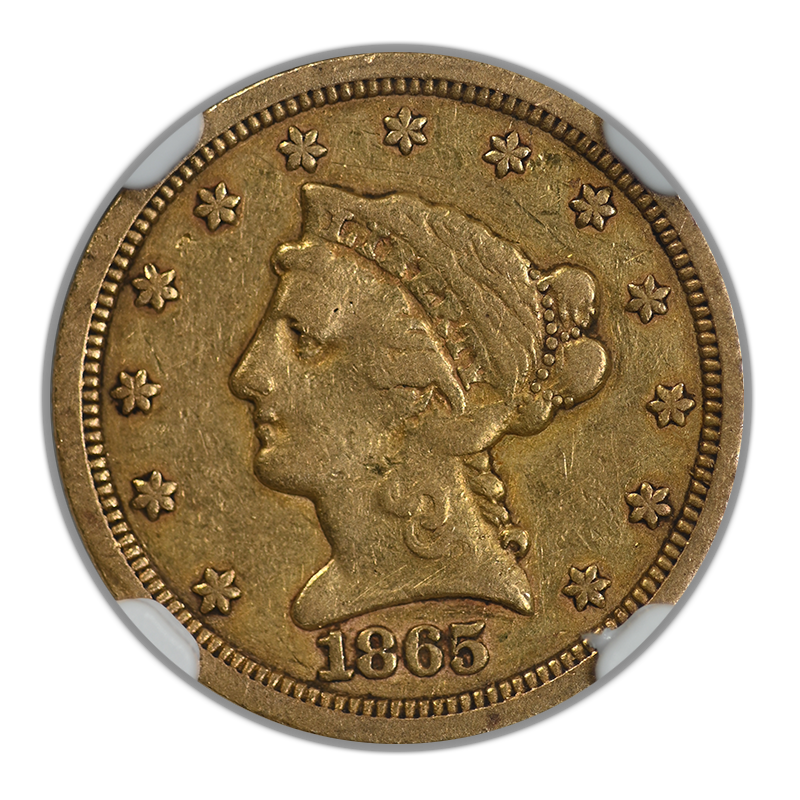 1865-S Liberty Head Gold Quarter Eagle $2.50 NGC XF40