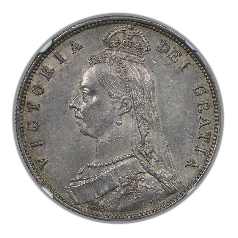 1887 Great Britain Half Crown 1/2C Jubilee Head NGC AU58