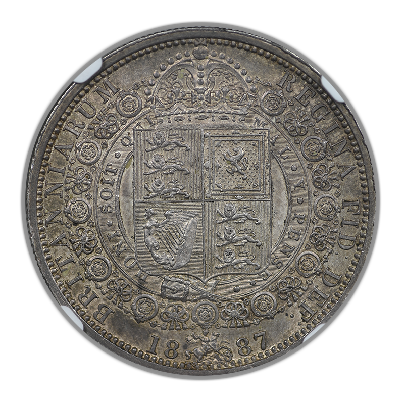 1887 Great Britain Half Crown 1/2C Jubilee Head NGC AU58