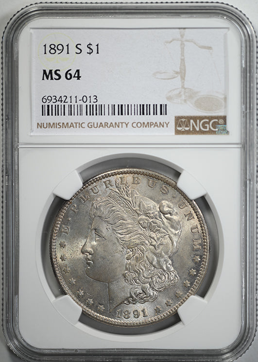 1891-S Morgan Dollar $1 NGC MS64