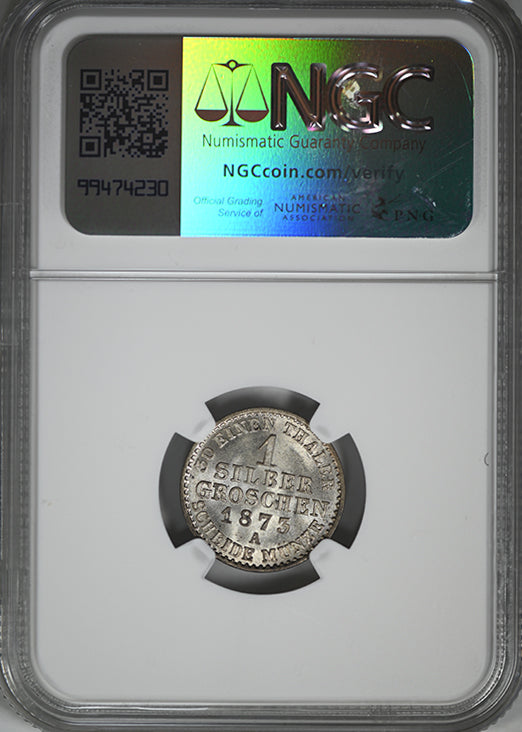 1873 A Germany 1SG Silber Groschen German States Prussia NGC MS63