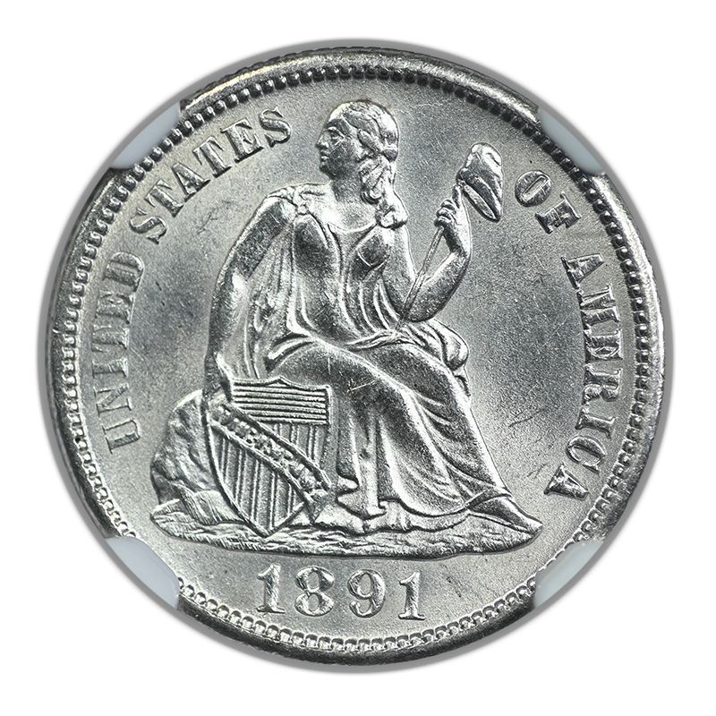 1891-S Liberty Seated Dime 10C NGC MS61