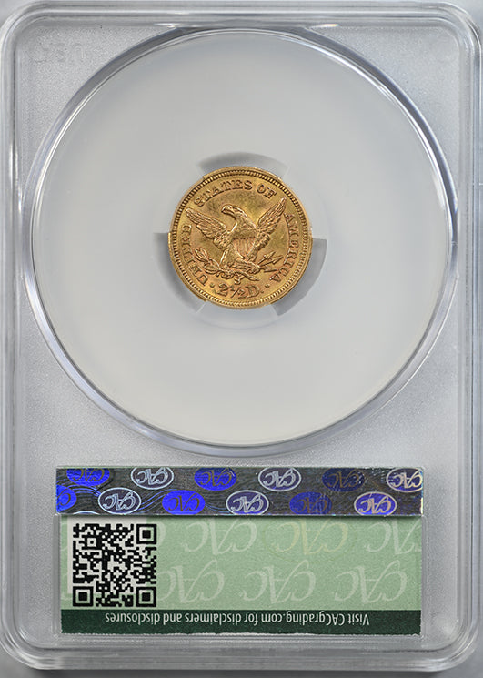 1872-S Liberty Head Gold Quarter Eagle $2.50 CAC AU58