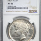 1921 Peace Dollar $1 NGC MS62
