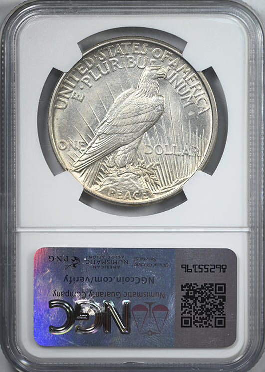 1921 Peace Dollar $1 NGC MS62