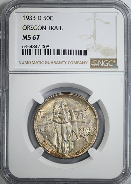 1933-D Oregon Trail Classic Commemorative Half Dollar 50C NGC MS67