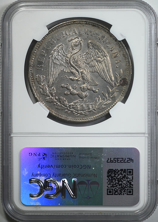 1901 ZS FZ Mexico Cap &amp; Rays Silver Peso NGC AU58