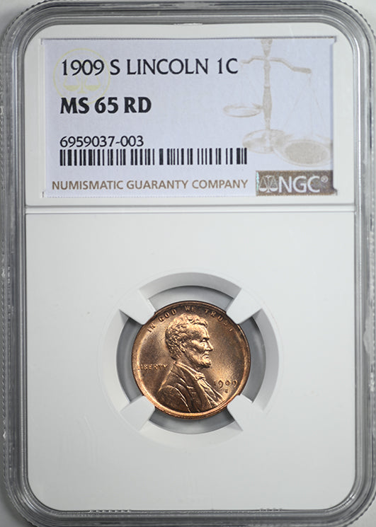 1909-S Lincoln Wheat Cent 1C NGC MS65RD