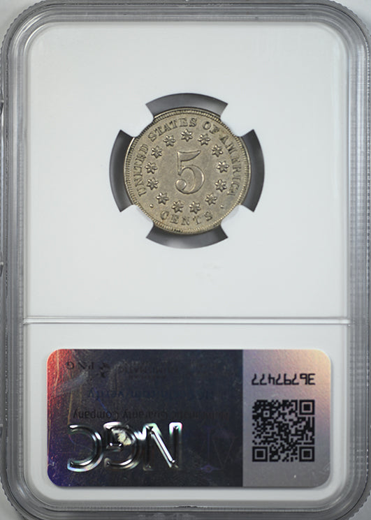 1867 Shield Nickel 5C NGC AU58 - No Rays Reverse Slab