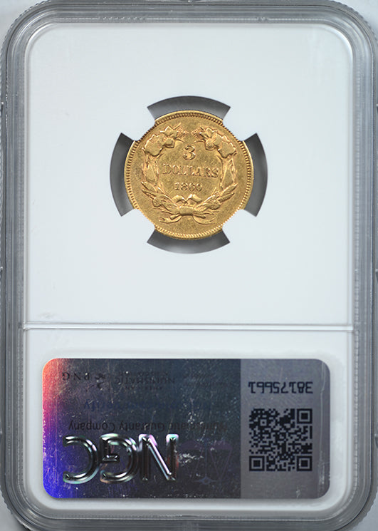 1860 Indian Princess Gold Three Dollar Piece $3 NGC XF45