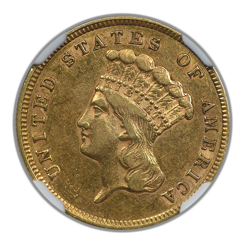 1860 Indian Princess Gold Three Dollar Piece $3 NGC XF45