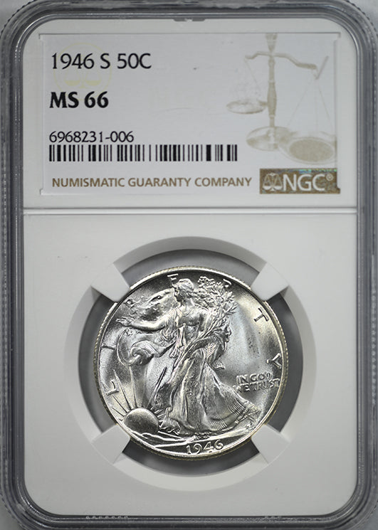 1946-S Walking Liberty Half Dollar 50C NGC MS66